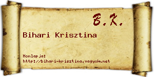 Bihari Krisztina névjegykártya