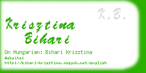 krisztina bihari business card